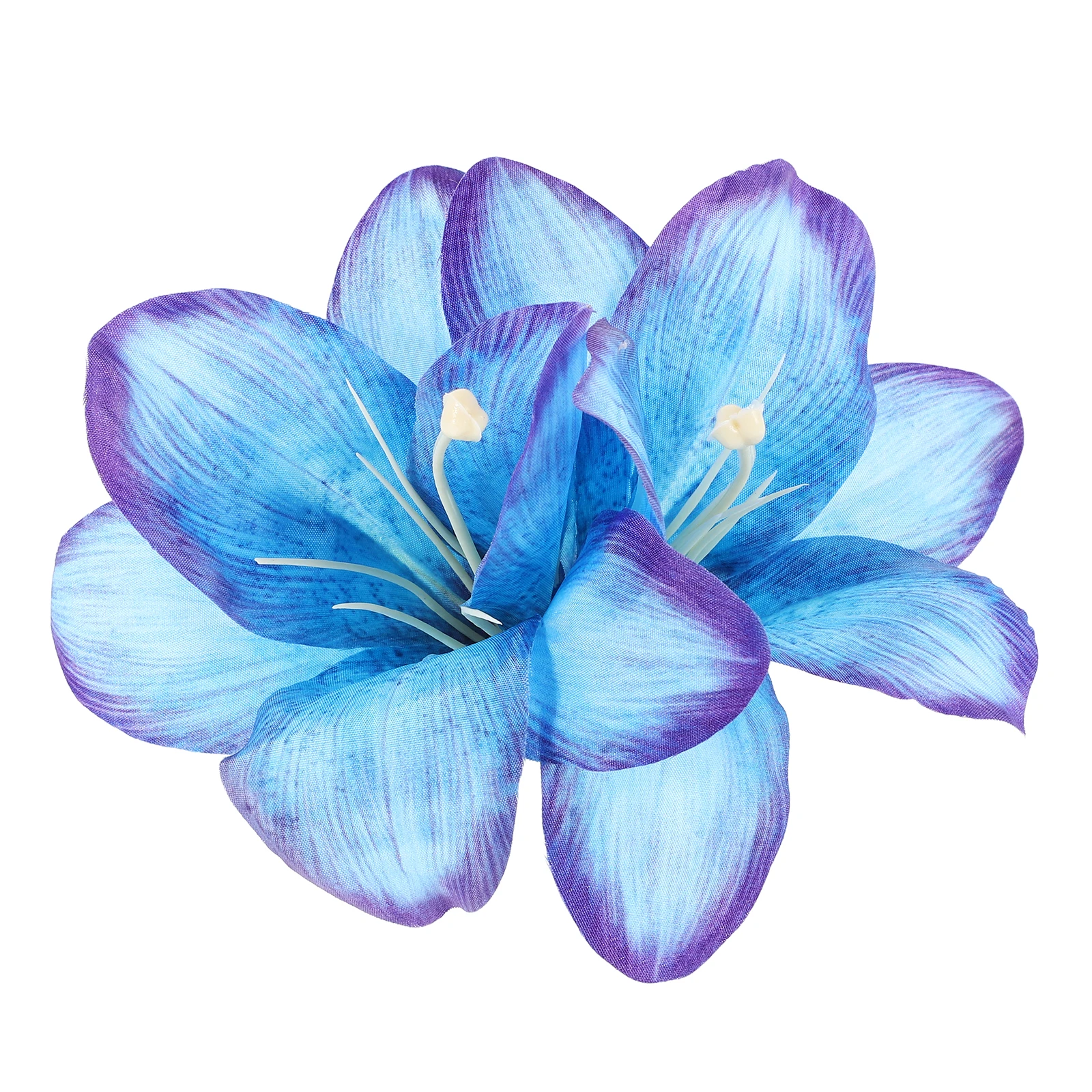 

Lily Flower Hairpin Artificial Accessories Barrettes Clips Blue Bridal Party Miss