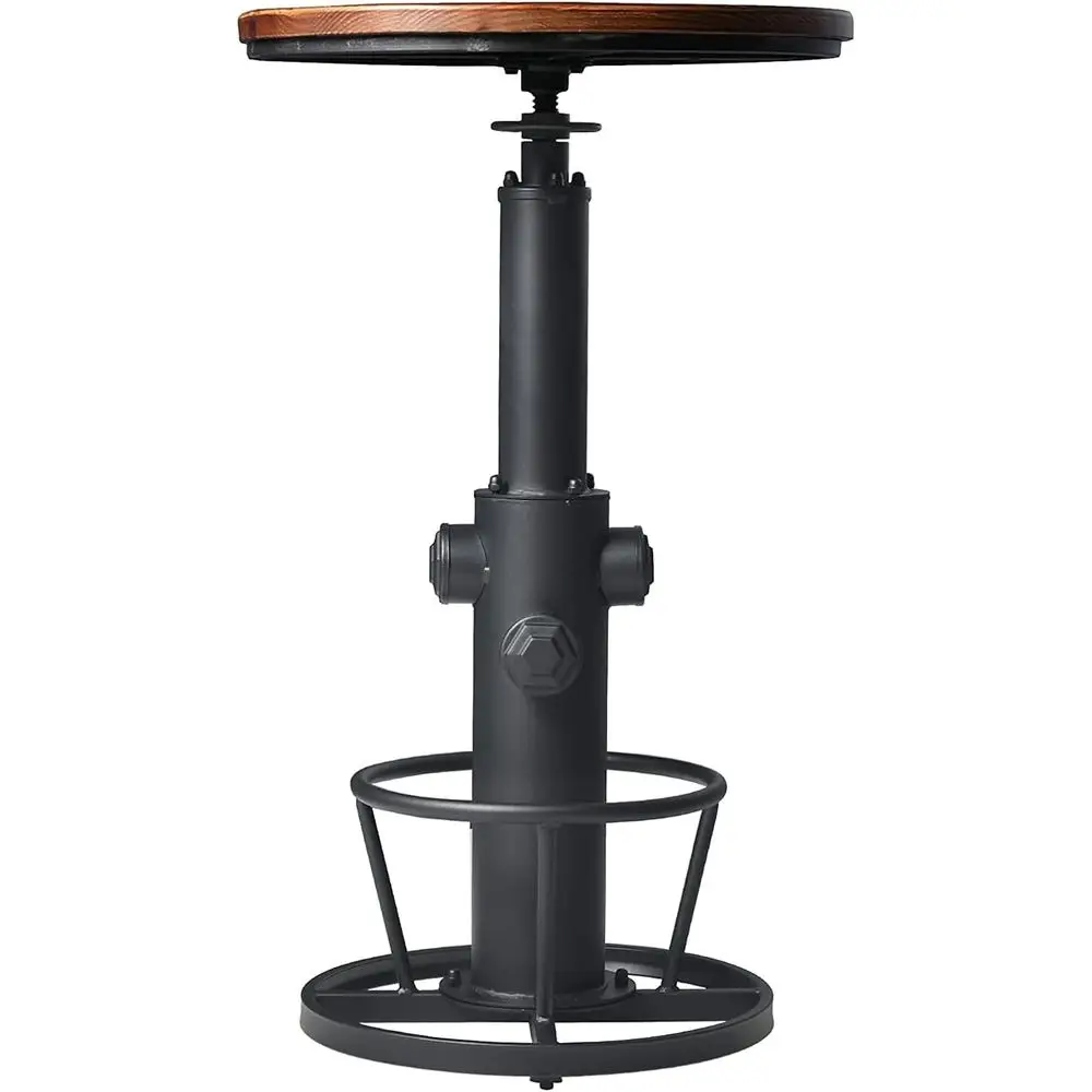 

Вращающийся круглый барный стол с регулируемой высотой и деревянной столешницей, диаметр 38,6-48,4, 23,7 дюйма, подходит для кухни, столовой, офиса, кофейни