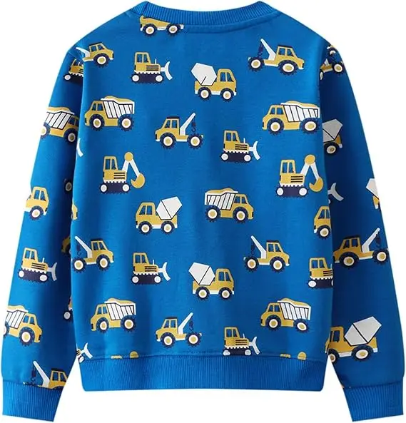 Little Hand Boys ' Fashion Sweatshirts Long Sleeve Crewneck Print Pullover Tops Unisex Comfy Outfits for 2-7T Kids Casual Wear
