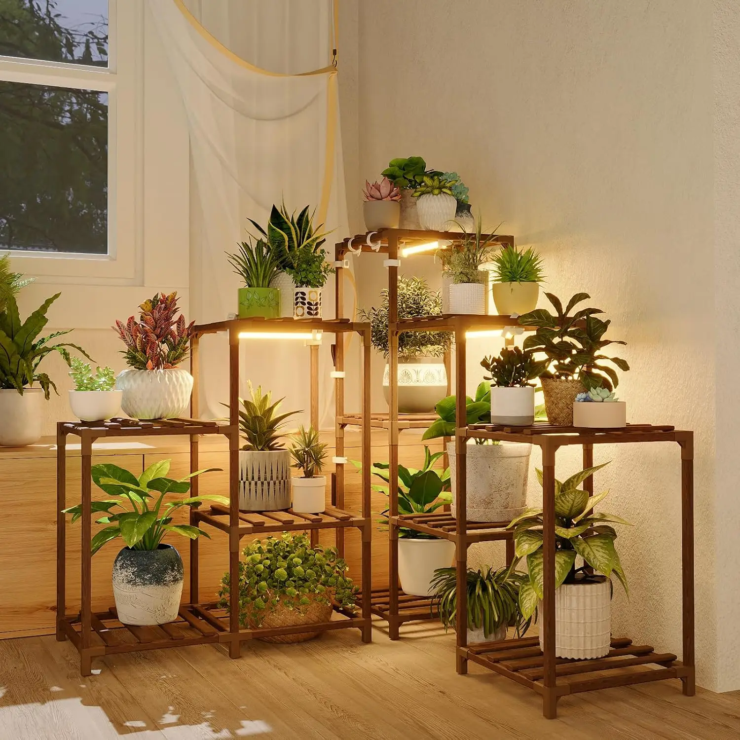 

Indoor Plant Shelf with Grow Lights: 11-Tier Corner Stand for Healthy Growth & Space-Saving Display