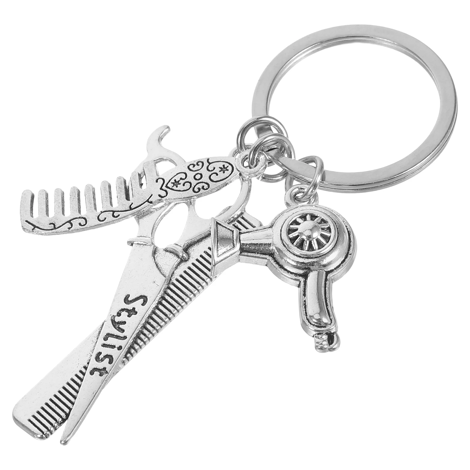 

Hairdresser Keychain Zinc Alloy Comb Scissor Charm Pendant Gift Professionals Hairstylist Jewelry Purse Comb Hairdresser Party
