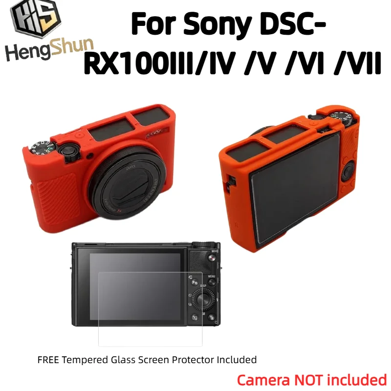 Soft Silicone Camera Case For Sony DSC-RX100 III IV V VI VII RX100 M3 M4 M5 M6 M7 Cover + Free Tempered Glass Screen Protector