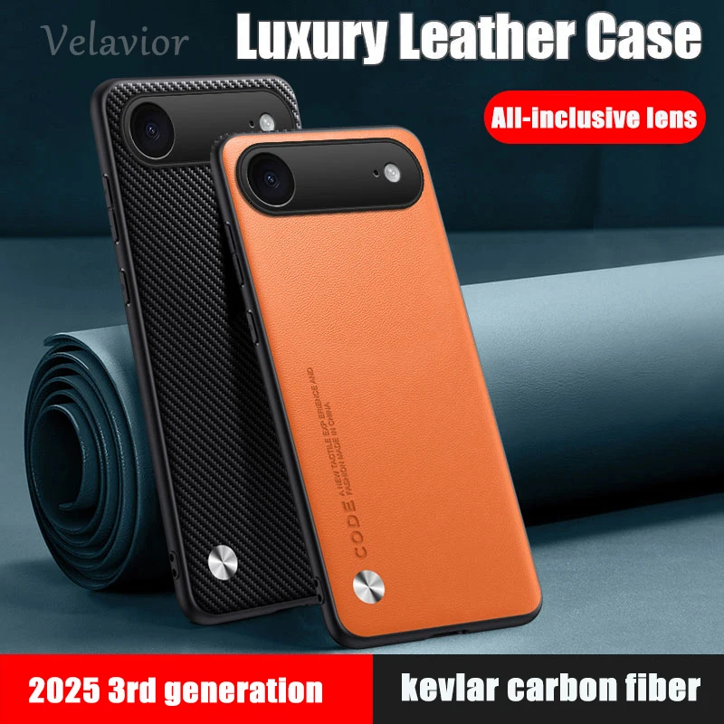 Für Apple iPhone Air 17 Pro 16e Hülle Luxuriöse PU-Leder Rückseite Max pl 151413 Silikon Stoßfest Vollschutz Handyhülle