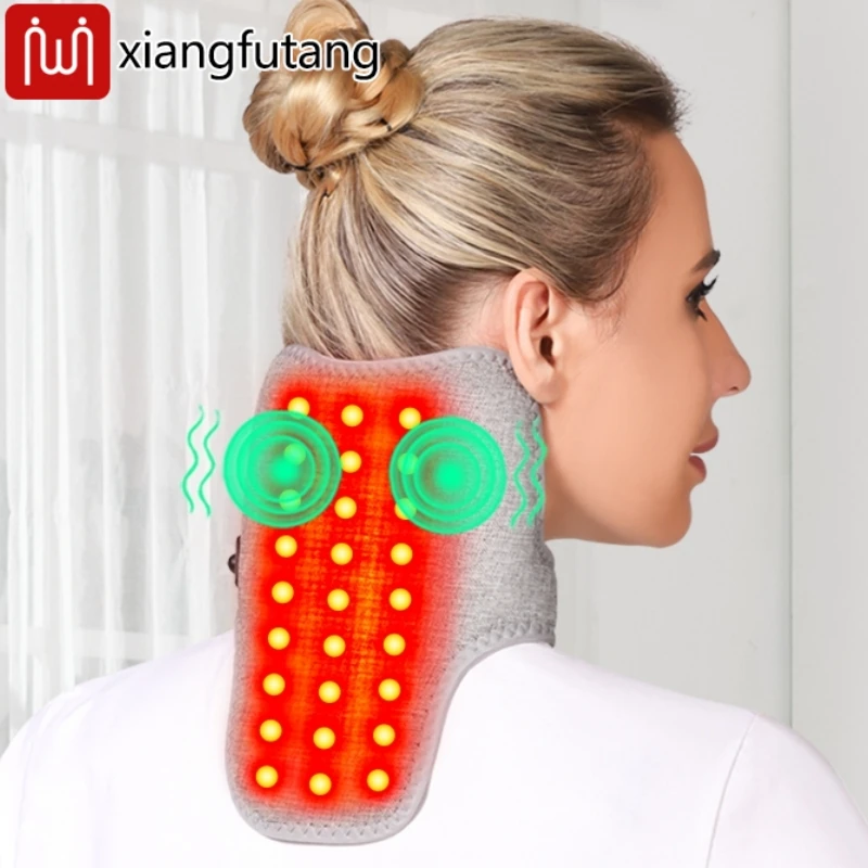 

Red Light Heating Neck Pad with Vibration Massager Neck Light Therapy Wrap Pad Heated Neck Massager for Soreness Stiffness