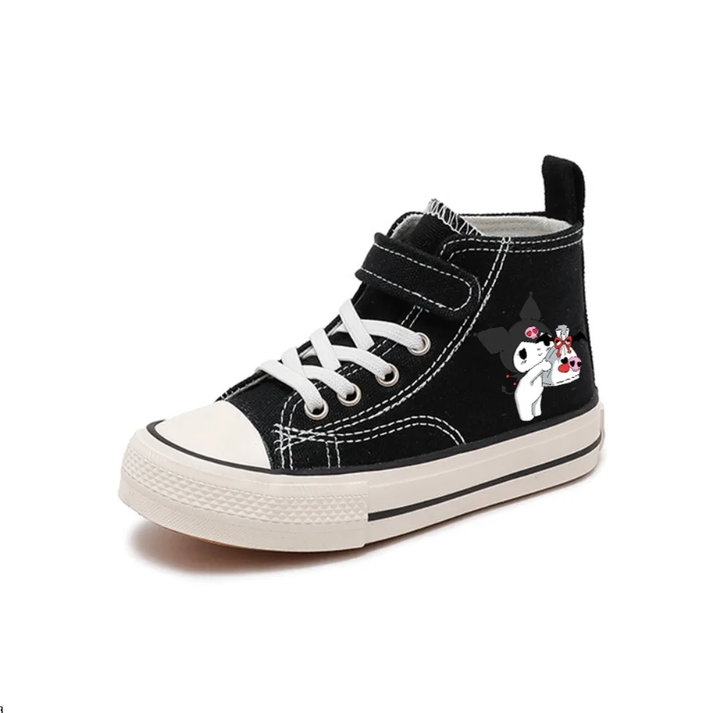 Kuromi Canvas Cartoon Tennis Shoes Girl Kid comodo Disney High-top Casual comfort Shoes bambini Print Boy Sport Girl