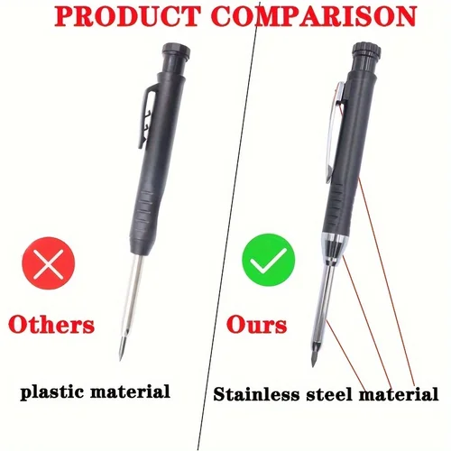 솔리드 목수 펜슬, 목공 기계 리필, 건설 마킹 스크라이버 리드, 내장 샤프너, 3 색 