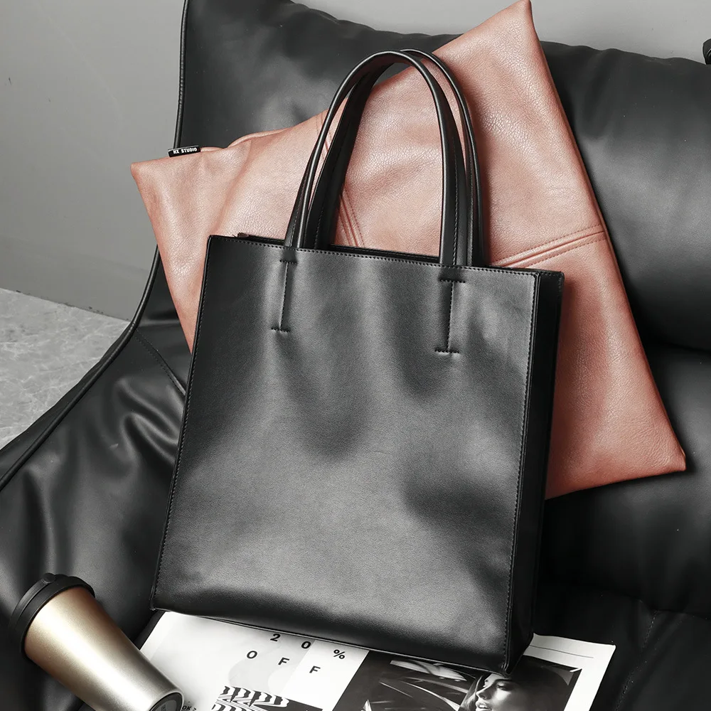 

Men's Vertical PU Handbag Simple Fashionable Trendy Personalized Includes Inner Bag Commuting Business Work File Hand Bag