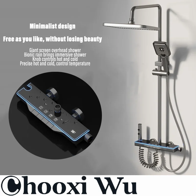 

CHOO XIWU-Simple shower piano key household shower head knob hot and cold control shower bathroom shower set