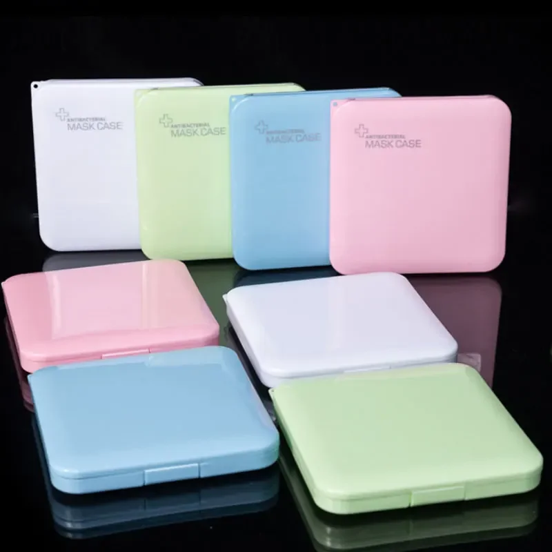 Portable Mask Storage Box Mouth Case Dustproof Mask Container Organizer Household Moisture-proof Mask Box