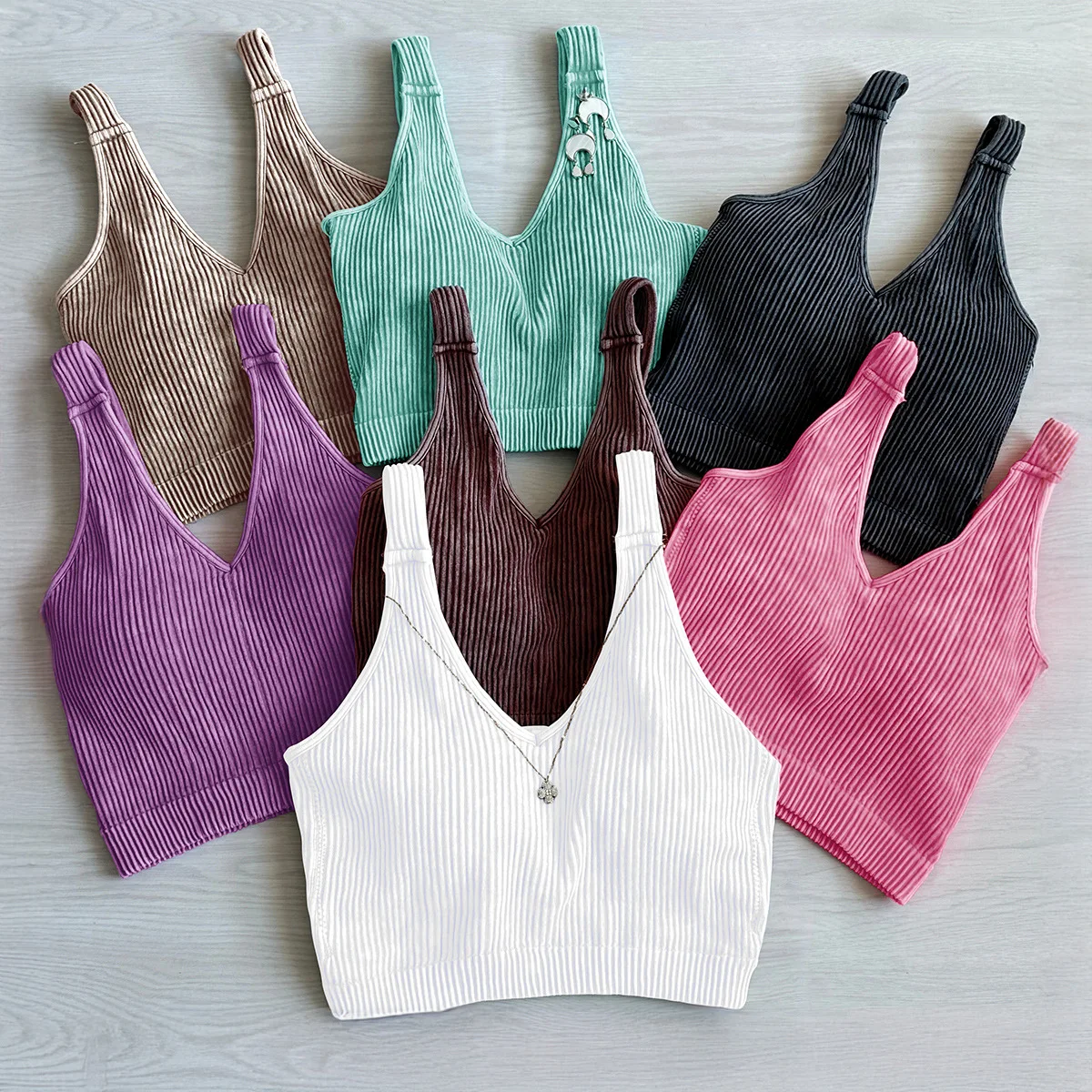 Summer Women's Tank Top Solid Color V-neck Lady's Camisole Casual Sport Corduroy Female Underwear Summer Women's Clothing