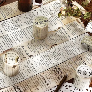 บทกวีภาษาอังกฤษ Vintage Washi เทปโบราณตกแต่งสำหรับ Scrapbooking อุปกรณ์ Junk Art Craft