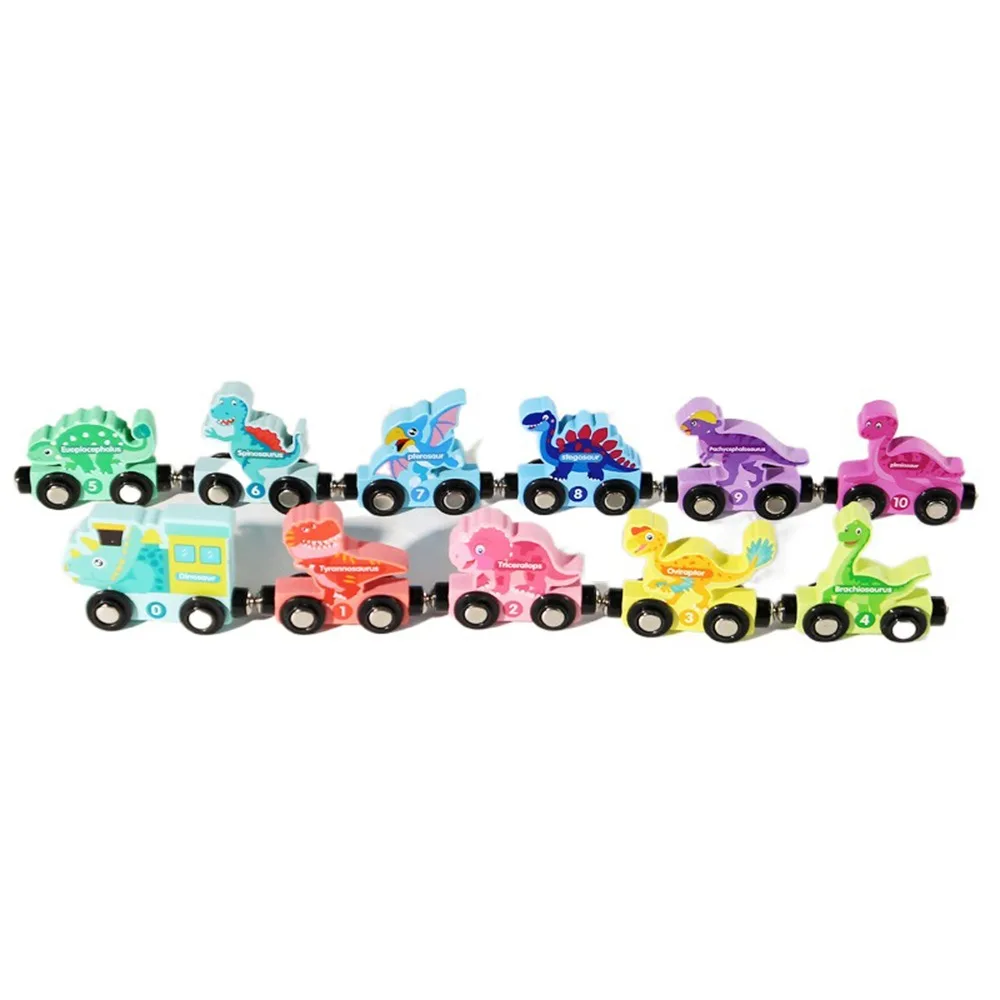 

Магнитный деревянный поезд с цифрами, животными, фруктами и динозаврами: развивающие математические упражнения, магнитный цифровой поезд