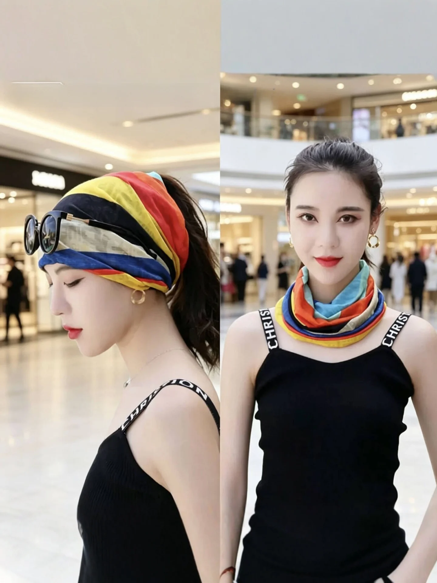 summer-women's-new-style-ice-silk-scarf-hat-multifunctional-rainbow-ultra-thin-sun-protection-neck-cover-versatile-cycling-eq