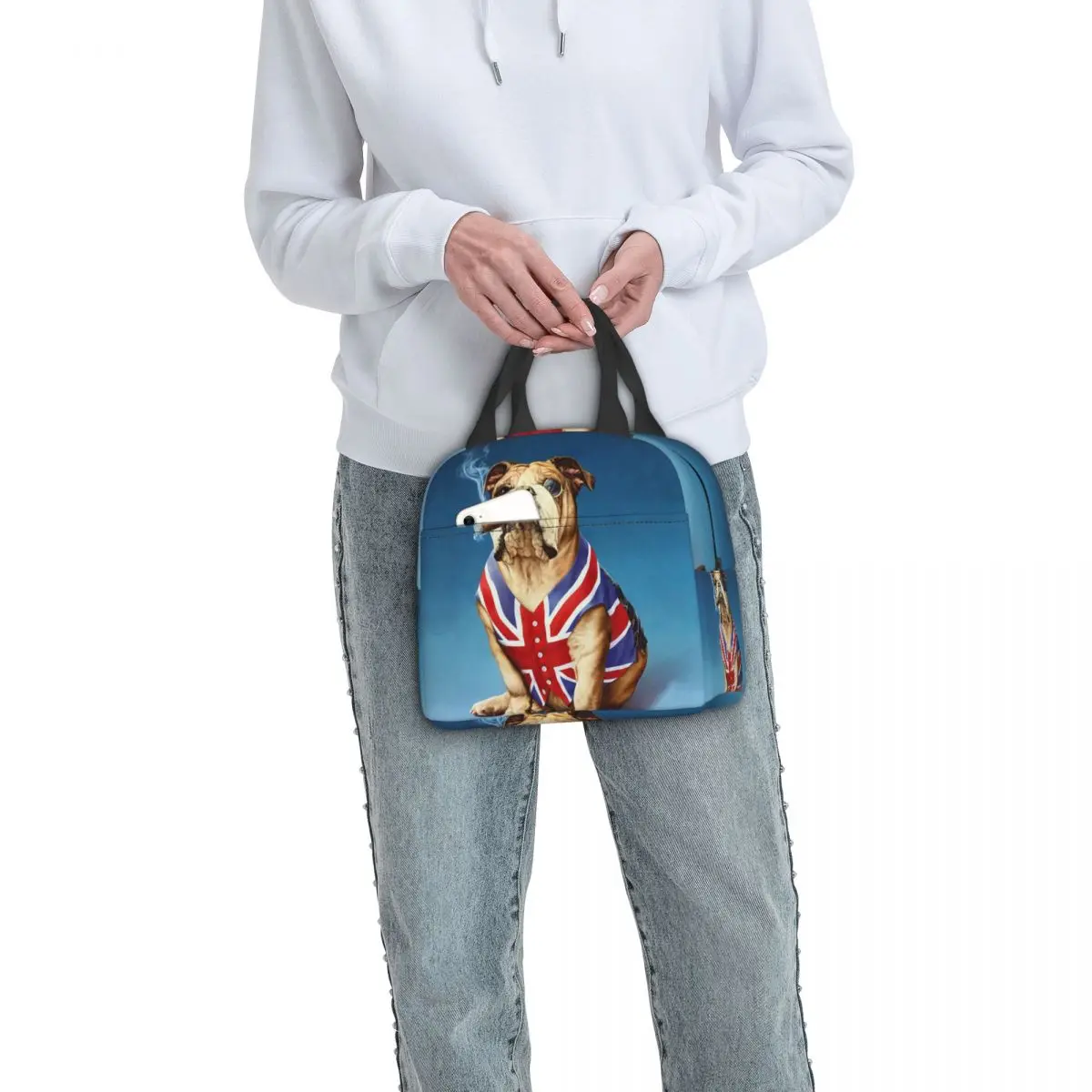 Boîte à déjeuner drôle de bouledogue anglais de chien britannique pour les femmes, refroidisseur Portable étanche, sac à déjeuner isolé pour aliments thermiques, école pour enfants
