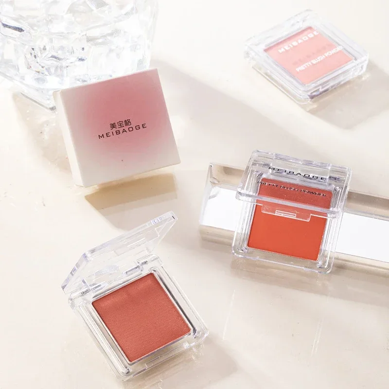 Paleta de blush fosco, blush perolado, sombra brilhante, pêssego, vermelho, paleta de maquiagem feminina, matiz de bochecha, à prova d'água, cosméticos