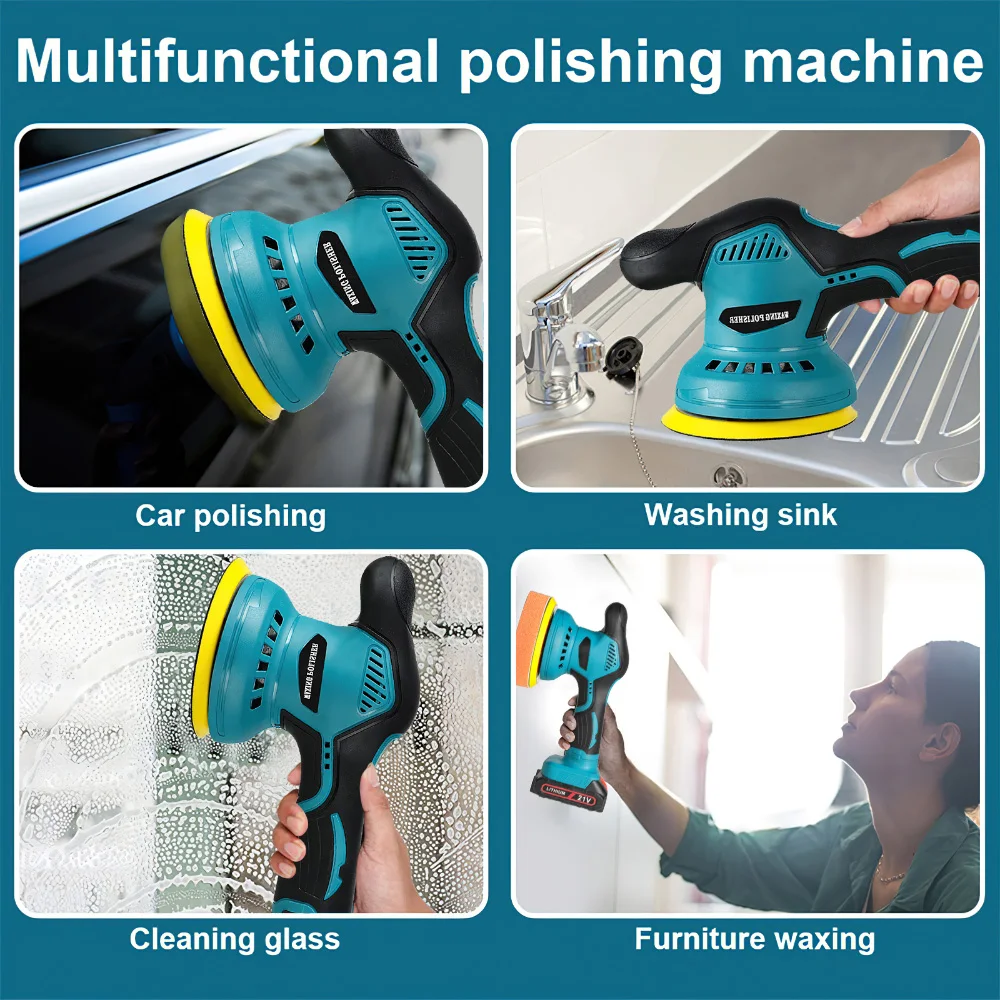 21V Cordless Car 6 Gears 380W Lithium Electric Polishing Machine For Repairing scars Wireless Sander Polish