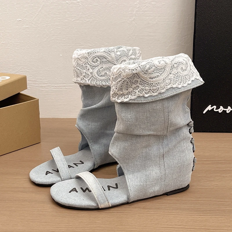 Women Ankle Cool Boots Sandals High Heels Shoes Summer 2026 Designer Brand Open Toe Shoes Walking Casual Comfort Mujer Zapatos