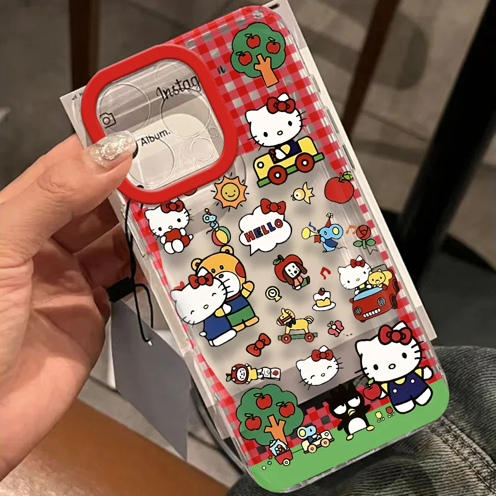 لطيف مرحبا كيتي ثلاثية الأبعاد القوس مع الحبل جراب هاتف لسامسونج غالاكسي S25 S24 S23 S22 نوت 20 حافة زائد الترا لايت 5G غطاء شفاف