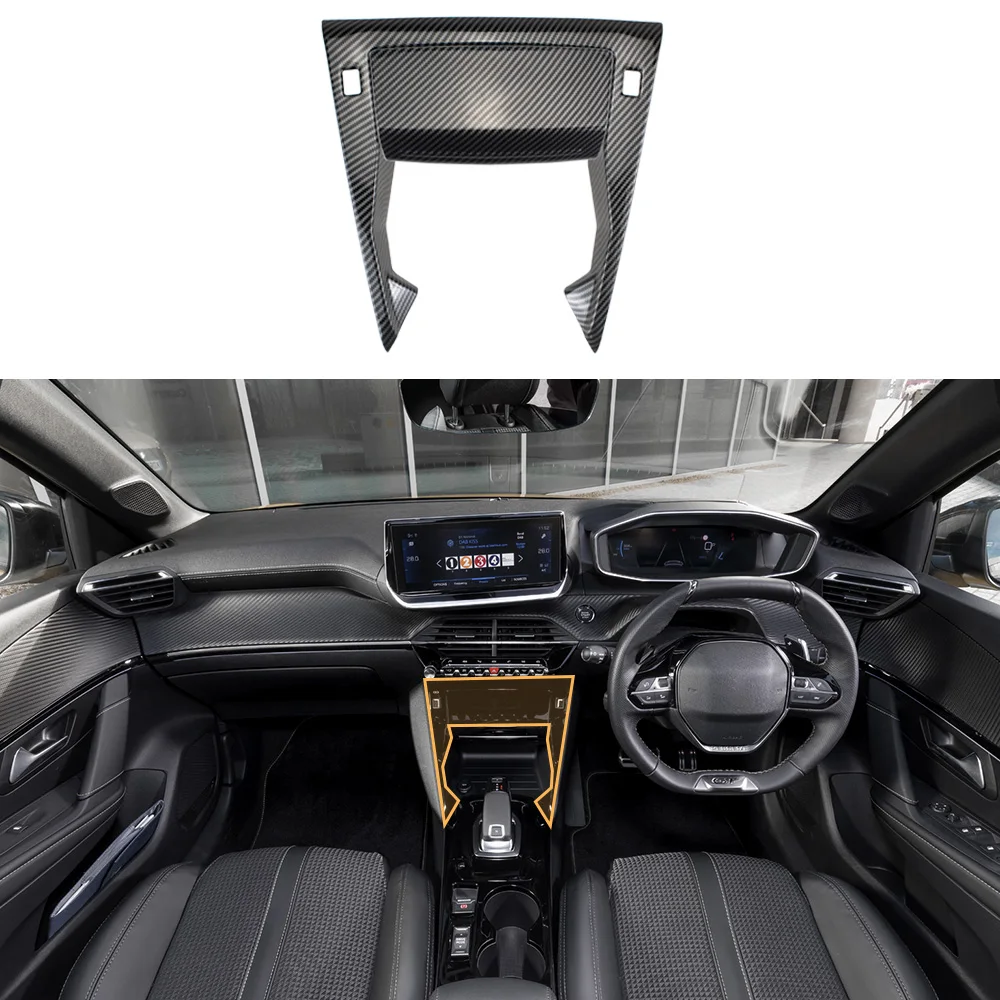 Passend für Peugeot 208 2008 2020–2025, mittlere Aufbewahrungsbox, dekorativer Rahmenabdeckungsaufkleber – Detail 1