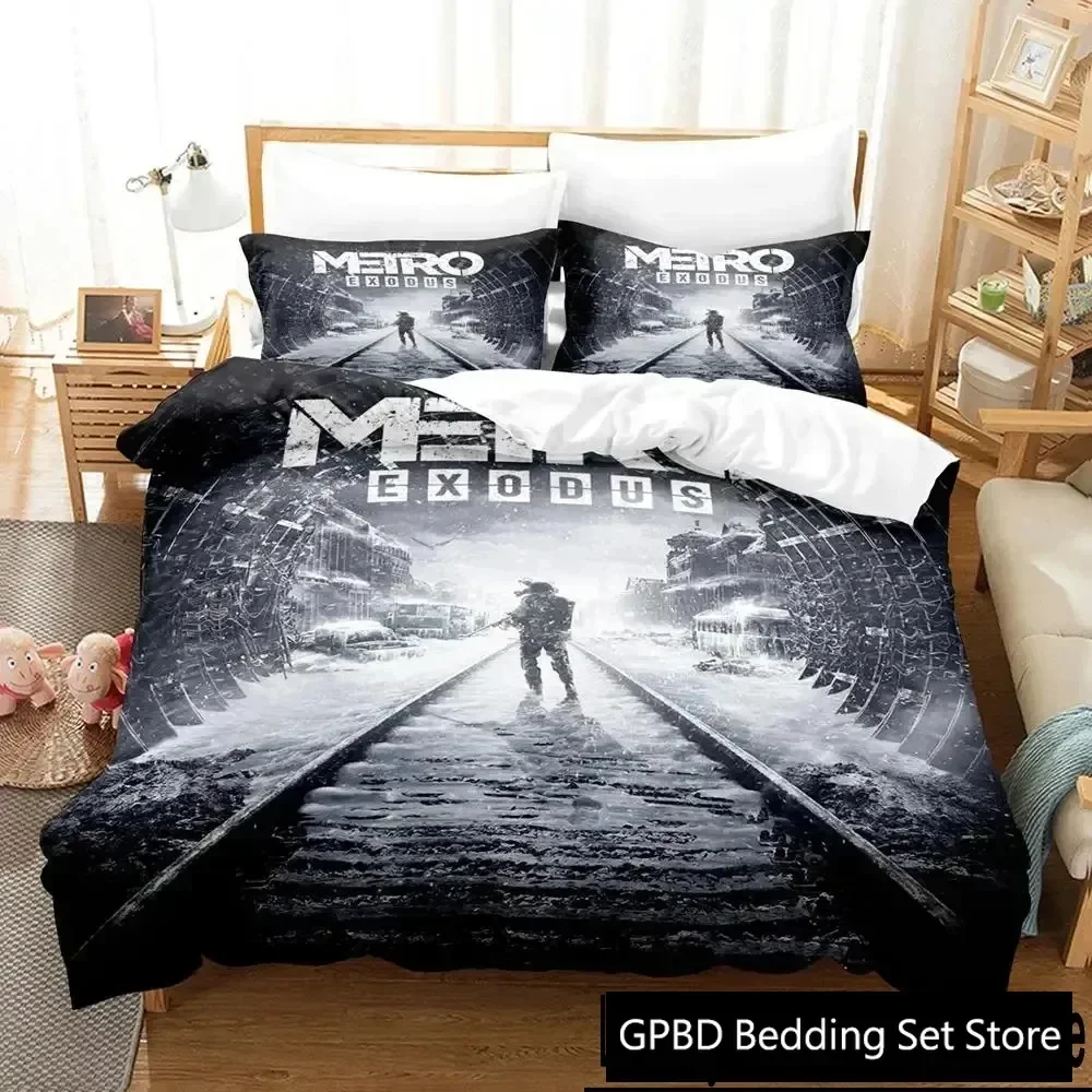 3D Print Game Metro Exodus Comfortable Duvet Quilt Cover Pillowcase Bedding Set Children Bedroom Decoration Home Textile