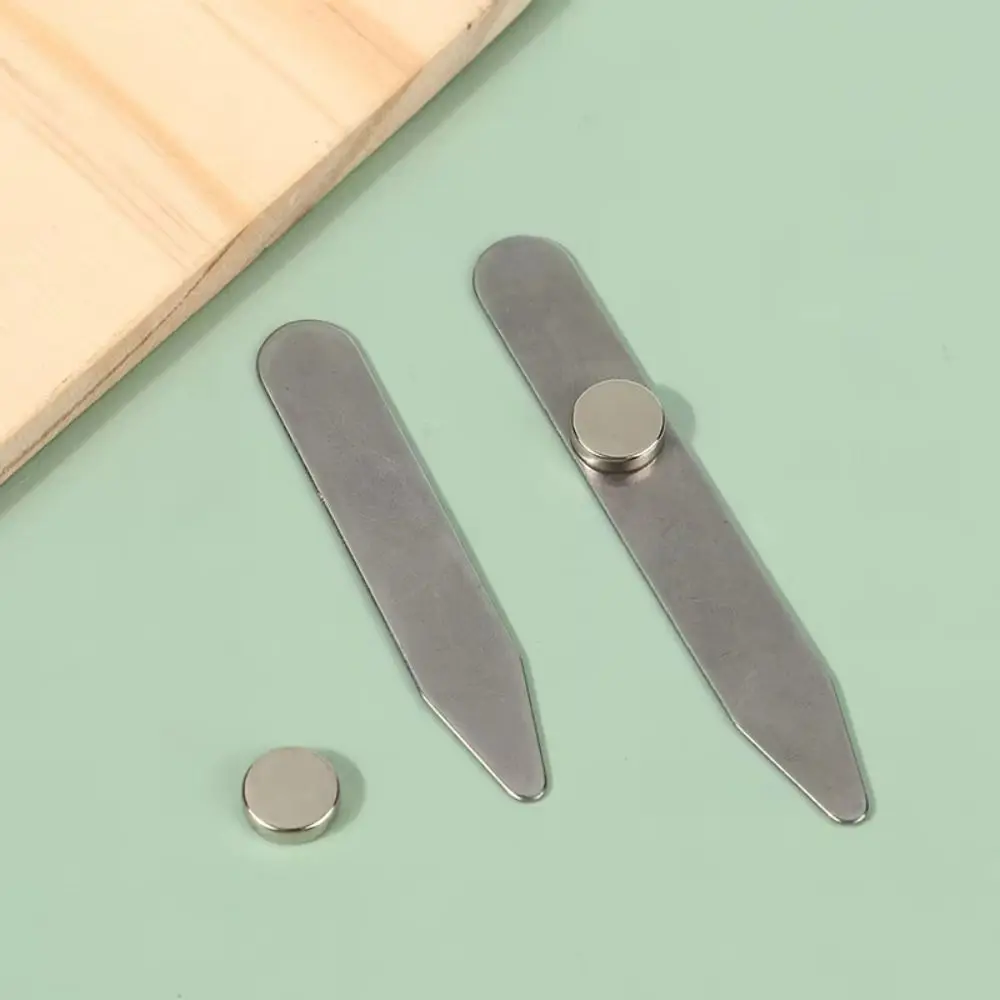 6Pcs New Stainless Steel Collar Stays Magnetic with Box Shirt Bone Stiffener Inserts Collar Support for Business Men