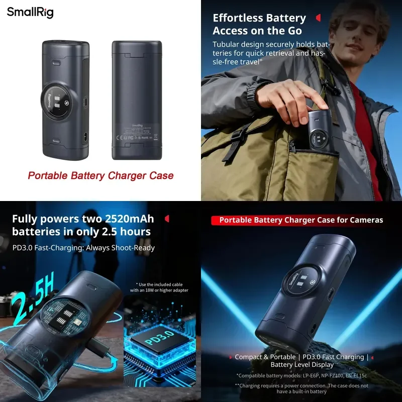 Brand For SmallRig 5105/5106/5107 Compact Charger with HD Screen PD3.0 Fast Charge, Lightweight Design for Photographers on