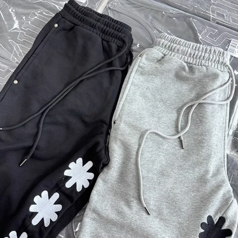 Multi Floral Embroidery Logo Lost Shdws sweatpants Black Gray Jogger Trousers Men Women High Quality Casual Drawstring Pants Gym