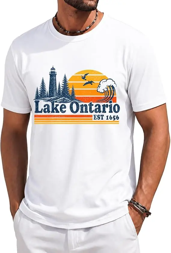 Ontariosee T-Shirt „Always Lake Ontario and The Gulf of Mexico“ Shirt Klassische 70er 80er Retro-Ästhetik Kleidung für Frauen Männer T-Shirts – Detail 28