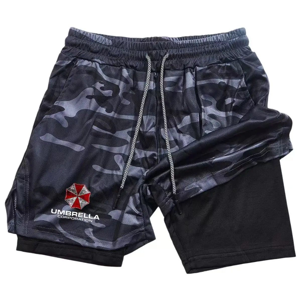 Men's 2-in-1 Double-Layer Quick Drying Breathable Summer Shorts Multifunctional Quick Dry M-3XL