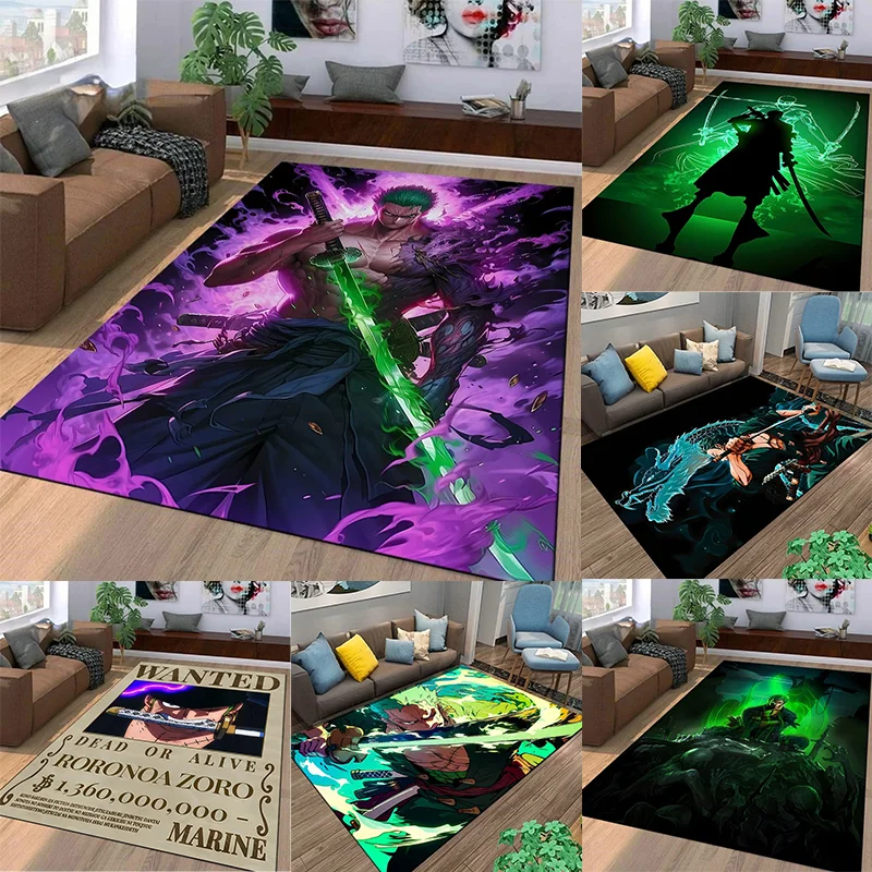 

Japanese Anime Roronoa Zoro Printed Carpet Suitable for Children's Bedrooms Rug Living Rooms Sofas Door Mats Anti Slip Carpets