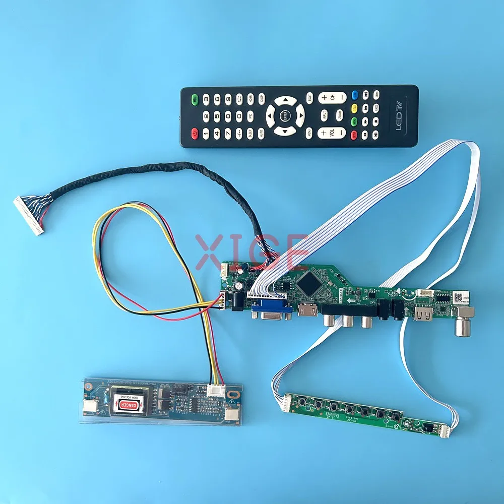 Para m240hw01 m215hw01 m215hw03 placa controladora de driver av + hdmi + vga + ir + usb kit tv analógico monitor lcd 2ccfl 30 pinos lvds 1920*1080