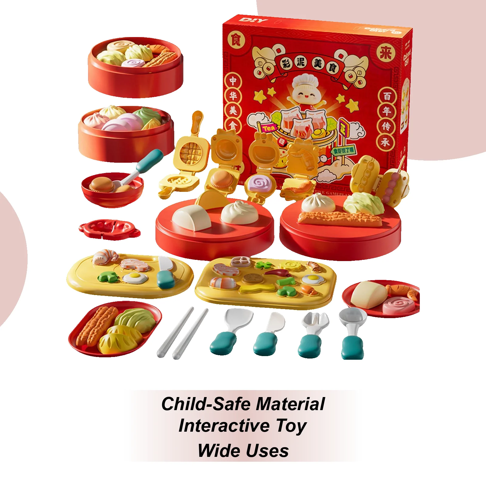 

Набор из воздушно-сухой глины, китайская кухонная тема, игрушки для приготовления пищи, набор для рукоделия, ролевая еда для мальчиков и девочек, скульптура, день рождения, мероприятия