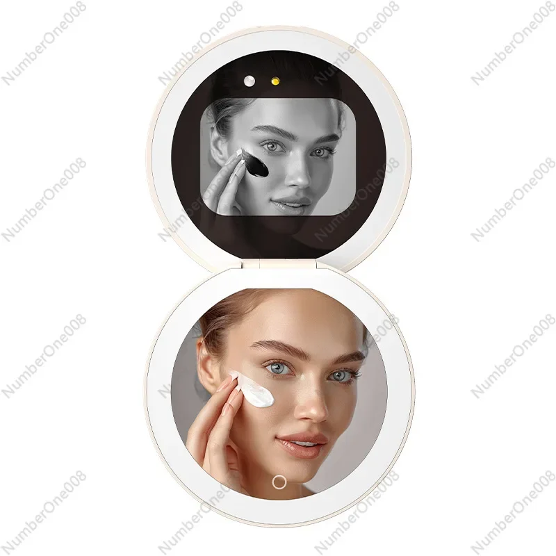 Source Manufacturer Smart UV Makeup Mirror Sun Protection Magic Mirror Foldable UV Handheld LED Beauty Detection Makeup Mirror