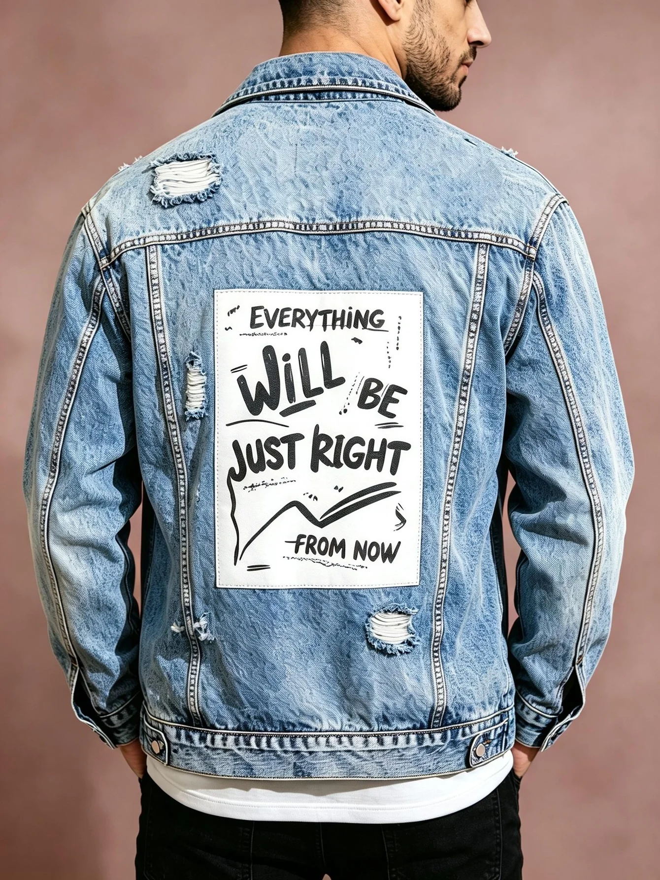 Oversized Men's Y2K Denim Jacket Vintage American Streetwear Fashion Jean Coat Nice Gift for Husband Lover