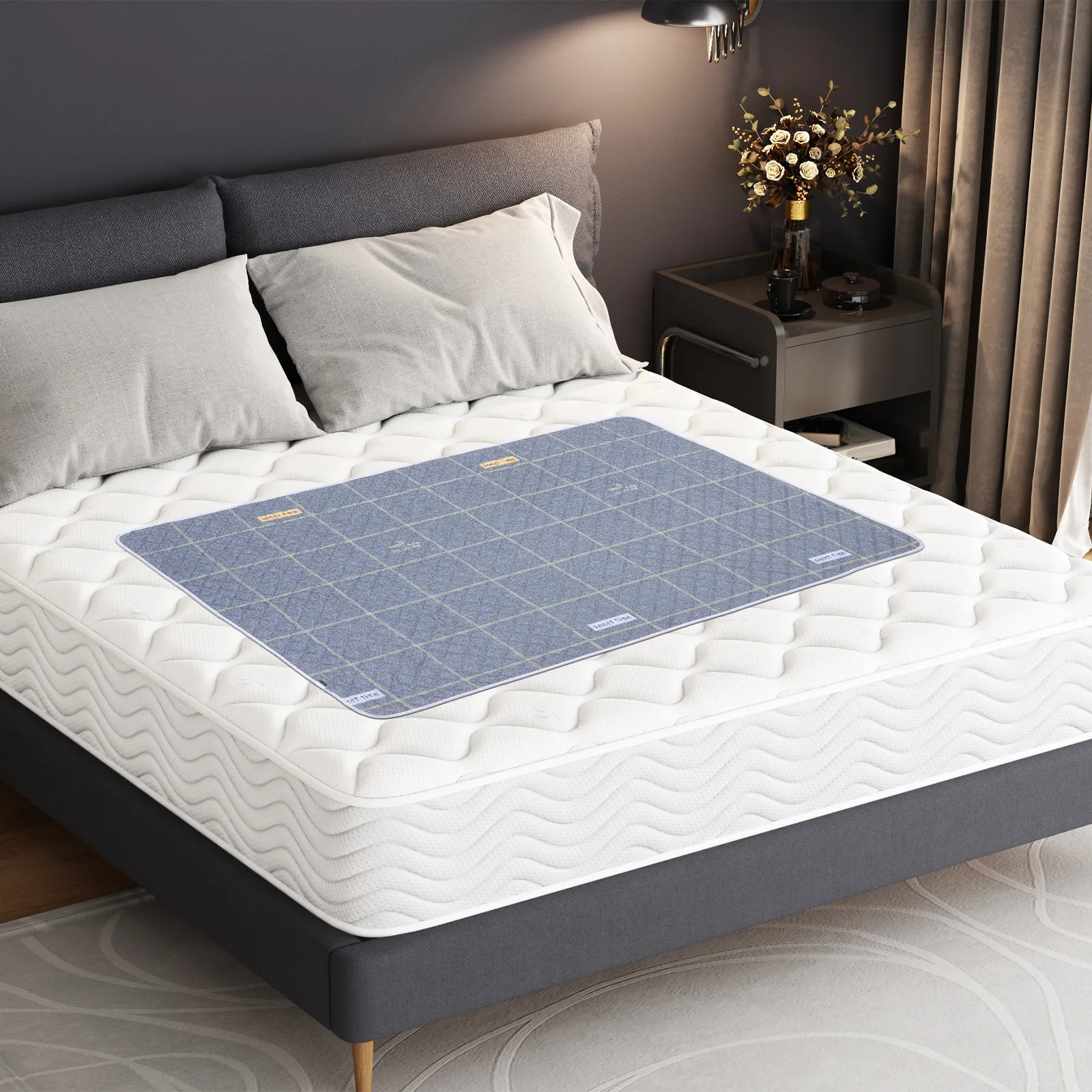 Stain Resistant Washable Adult Pee Pad for Bed Incontinence Elderly Patients Menstruation Reusable Absorbent Cotton Nonslip Bed