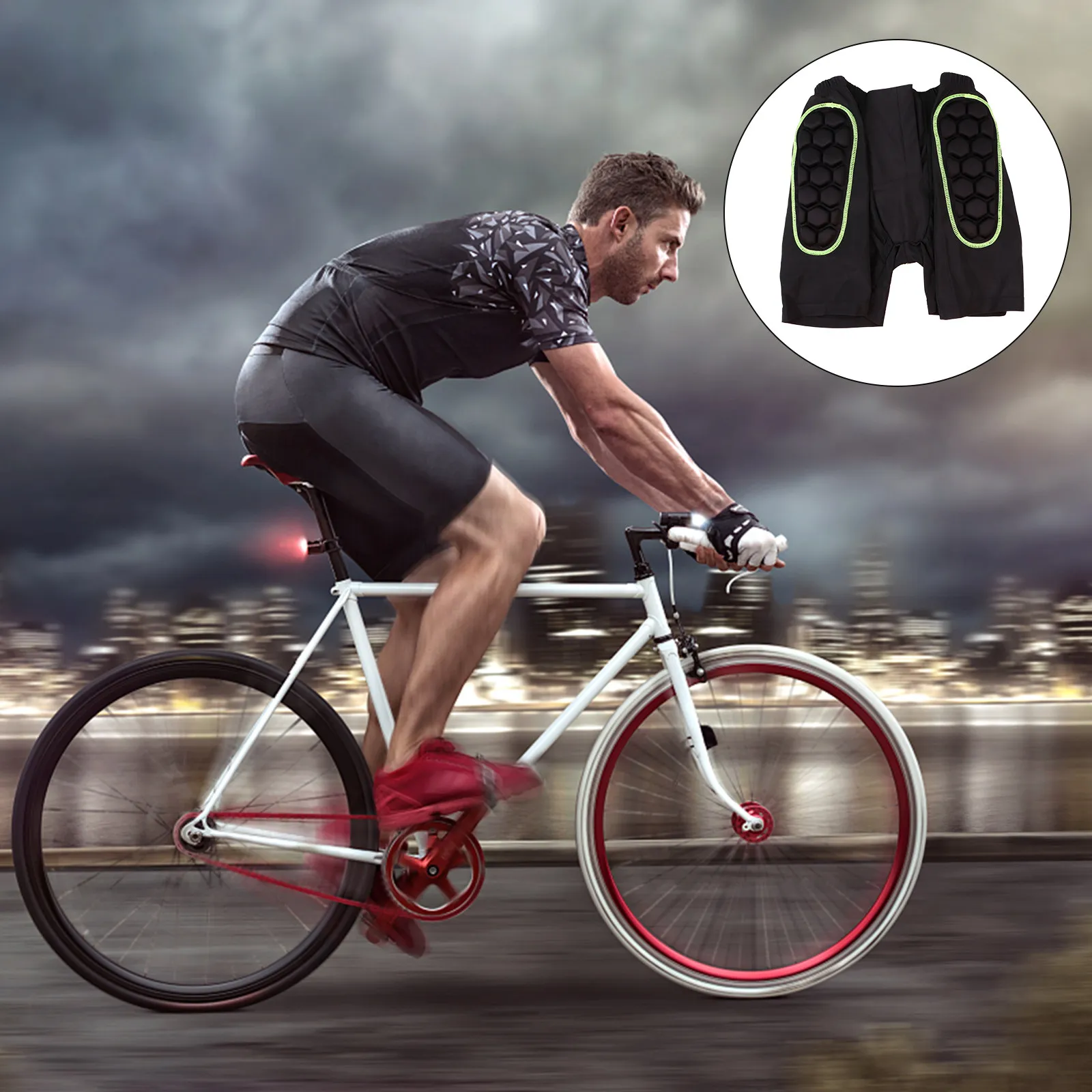 Men's Padded Downhill Shorts with 3D Eva Hip Tailbone Protection Breathable Mesh for Mountain Biking Skiing Snowboarding