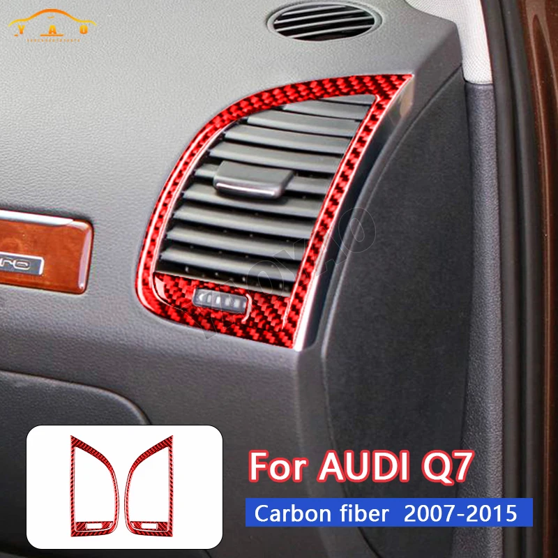 

Carbon Fiber For Audi Q7 2007-2015 Car Dashboard Left and Right Air Vents Decora Sticker Cover Trim Frame