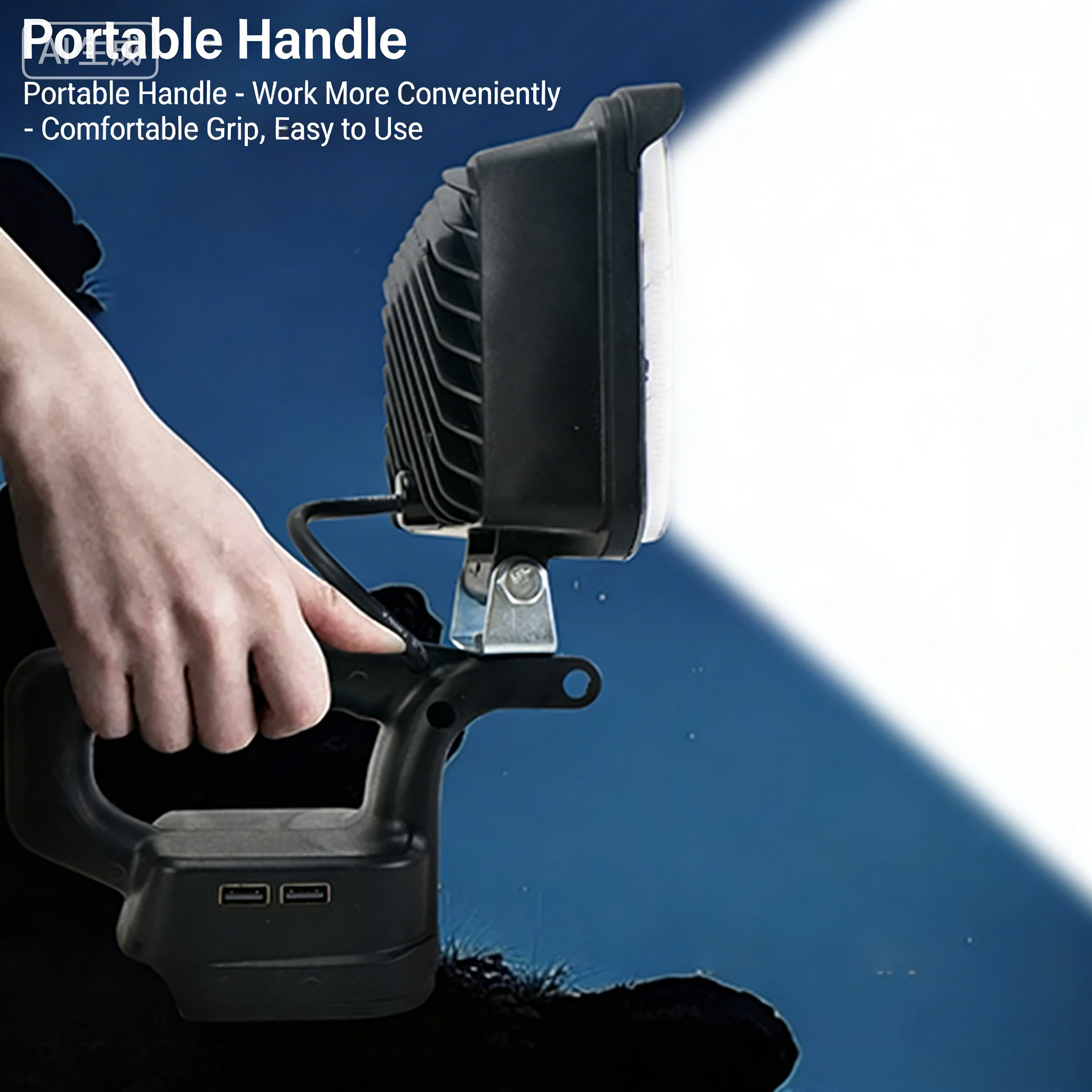 4/5/8 Inch Dual USB LED Work Light Cordless Flood Light Outdoor Camping Emergency Spotlight for Makita 14.4V-18V Battery