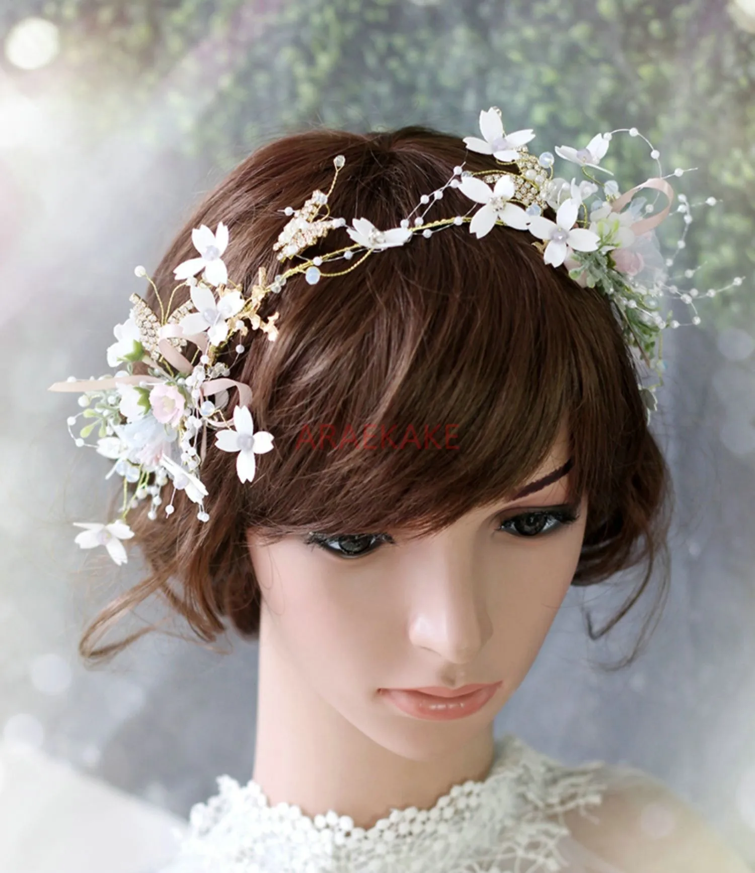 

1PCS Colorful green plants, flowers, children's headwear, hair bands, flower garlands, princess hair accessories performance