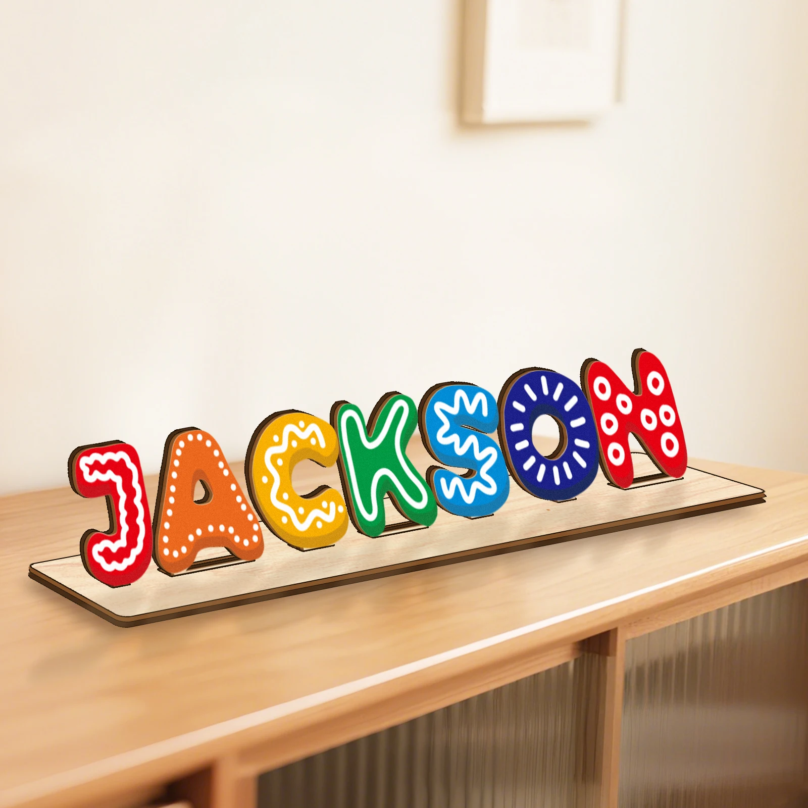 Creative Kids' Room Wooden Letter Puzzle Customized Name 3D Stereo Decoration for Kindergarten Birthday Gift Decoration