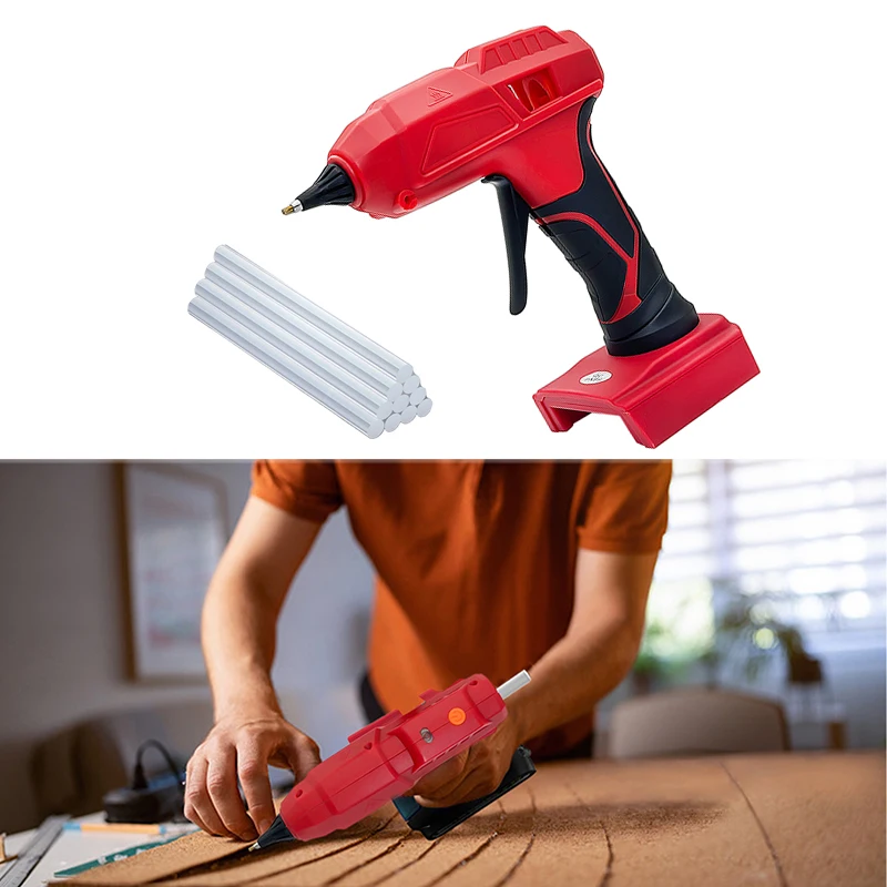 Hot Melt Glue Gun with 10PCS Glue Sticks Handheld Glue Gun for Crafting DIY and Repairs Compatibie with Milwaukee 20V Battery