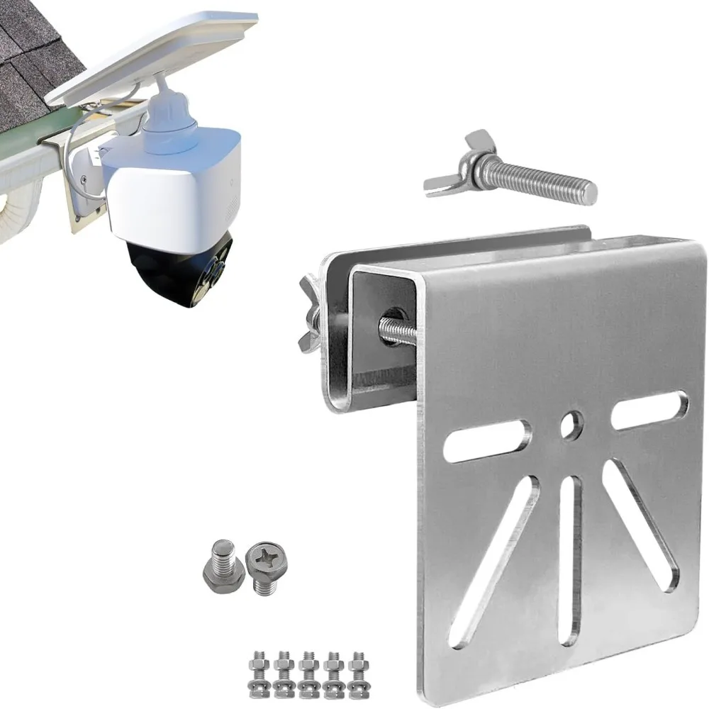 Stainless Steel Security Camera Brackets Rustproof Screws Weatherproof Solar Camera Bracket Without Drilling Required Metal