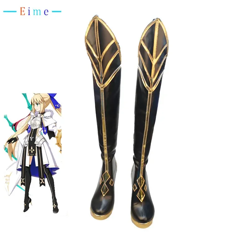 

FGO Altria Pendragon Cosplay Shoes Halloween Carnival Boots Saber Cosplay Prop Anime PU Leather Shoes Custom Made