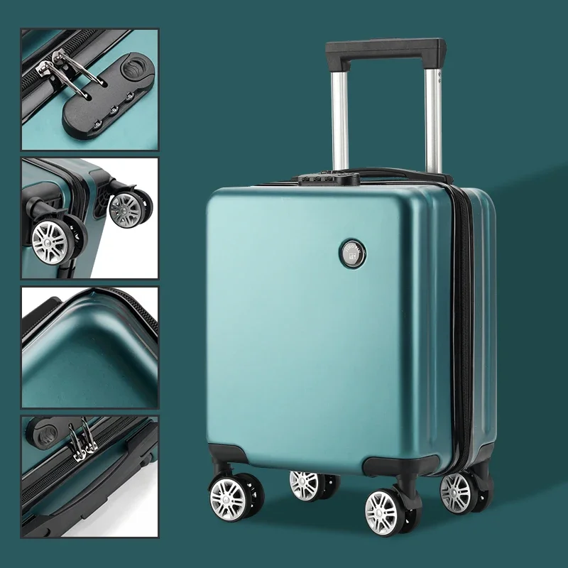 

4-Inch Mini Spring and Autumn Aviation Boarding Case 20 × 30 × 40cm Small Luggage Women Men's Trolley Password Suitcase