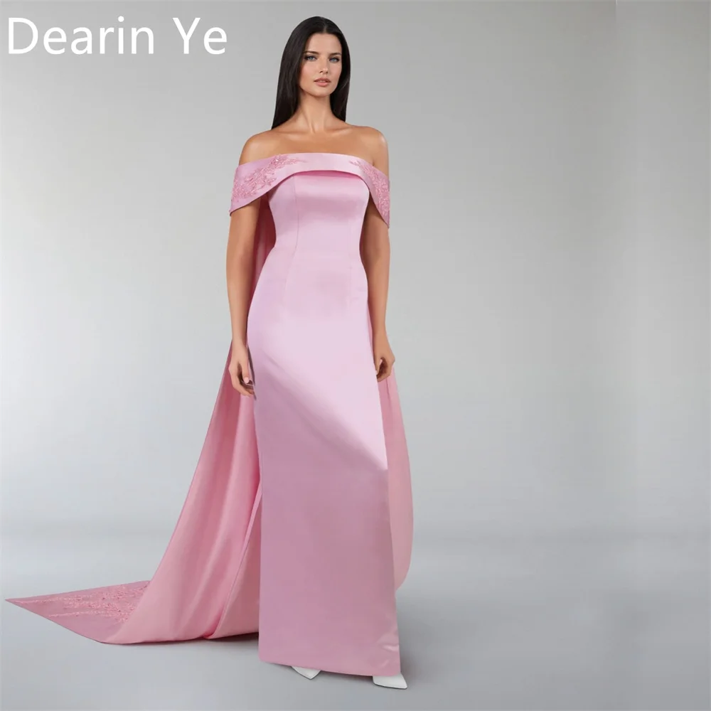 

Customized Prom Gown Dearin Off-the-shoulder Column Floor Length Skirts Vertically Stole Bespoke Occasion Dresses Formal Evening