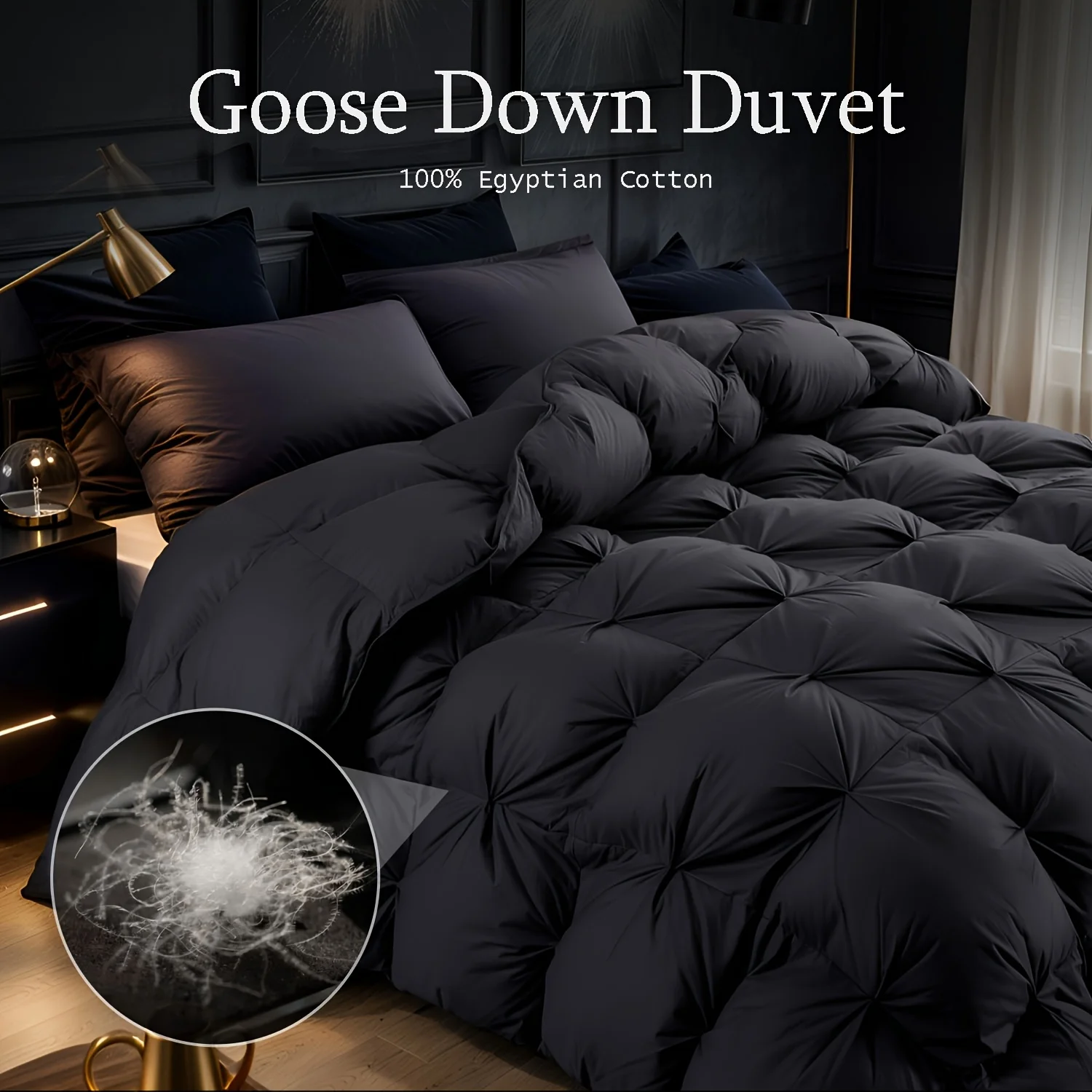 

Opulent Pinch-Pleated Goose Down Duvet, Suitable for All Seasons, Featuring a Plush Goose Down And Feather Filling, Crafted from Ultra-Soft 100% Cotton Fabric, Ensuring Comfort And Breathability for a Restful Night'S Sleep