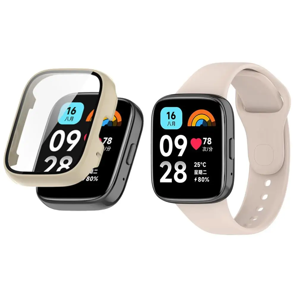 Silicone Strap+Case for Xiaomi Redmi Watch 3 Active band watchband Accessories Sport Bracelet For Redmi watch3 Active/Lite Case