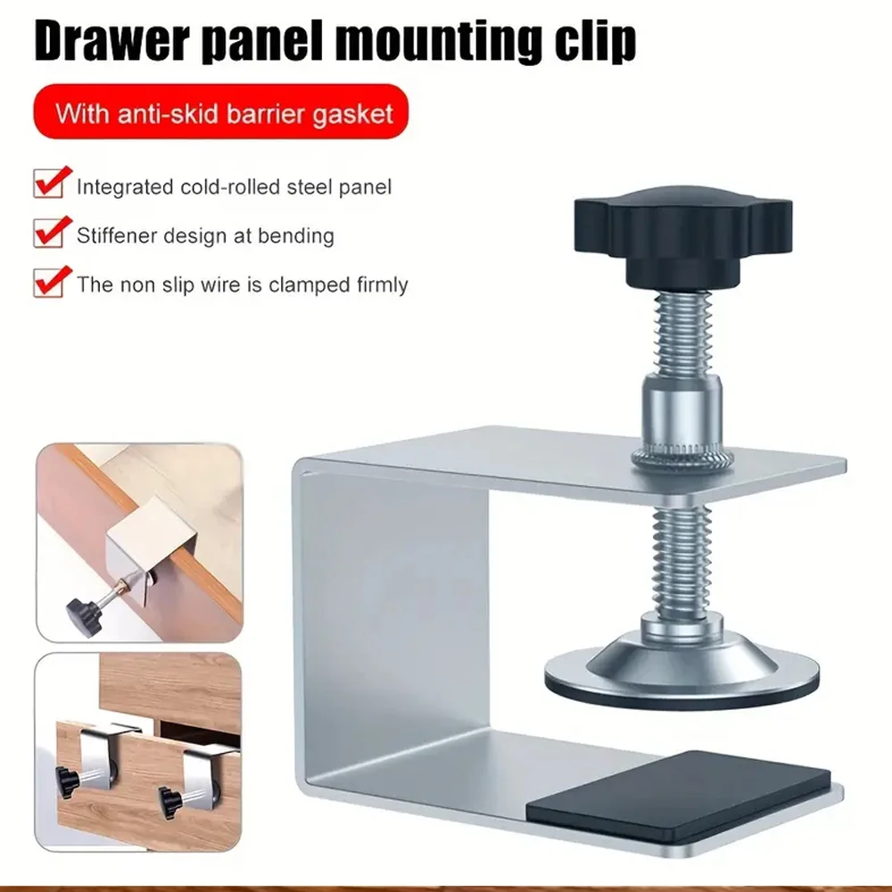 1-8Pcs C Clamps Cabinet Woodworking Jig Drawer Fixing Clip Front Installation Clamps for Door Front Knobs Pulls Handles Install