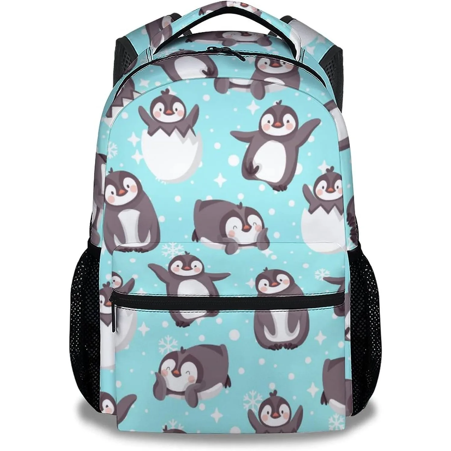 Cute Penguin Backpack 16 Inch Animal Theme Bookbag with Adjustable Straps Large Capacity School Backpack for Kids Girls Boys
