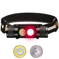 H25LR LED Rechargeable Headlamp Powerful Head Flashlight with 90 High CRI Bright White Light and 660nm Deep Red Torch